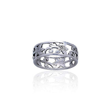 Silver Filigree Flower Ring TR073 - Jewelry